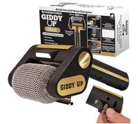 Horsepower Giddy Up Brosse rotative dorée sans poils avec LED et durée de fonctionnement plus longue, sans fil/rechargeable, rouleau électrique en acier inoxydable 304 qui élimine les aliments brûlés