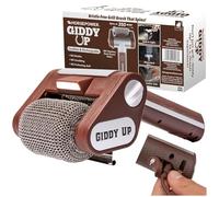 Horsepower Giddy Up Brosse rotative sans poils avec LED, comme vu à la télévision, sans fil et rechargeable, rouleau électrique en acier inoxydable 304 qui élimine les aliments brûlés, sans poils