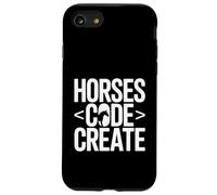 Horses Code Create Equestrian Programmer Lover Coque pour iPhone SE (2020) / 7/8