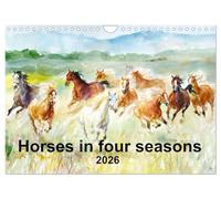 Horses in four seasons 2026 (Wall Calendar 2026 DIN A4 landscape), CALVENDO 12 Month Wall Calendar: Horse paintings in oil and watercolour by Zenon Aniszewski.