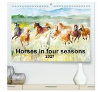 Horses in four seasons 2027 (High Quality Premium Wall Calendar 2027 DIN A2 landscape),CALVENDO 12 Month Wall Calendar: Horse paintings in oil and watercolour by Zenon Aniszewski.