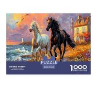 Horses in Paris Puzzles 1000 Pieces Cadeau Unique Jeu Éducatif Défi Jouet À De Qualité Supérieure Peinture Art pour Adultes Et Enfants À Partir De 14 Ans 70x50cm/1000pcs