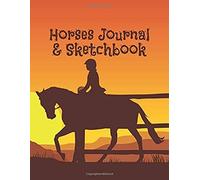Horses Journal & Sketchbook: Girl Horse Riding Into The Sunset Desert Design Cover