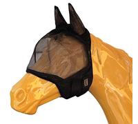 Horses, Masque Anti-Mouches pour Cheval, Modèle Soft Pro Mask, en Nylon et Coton avec Oreillettes, Léger et Respirant, Couleur Noir (Taille L)