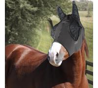 Horses, Masque en Lycra avec Filet pour Les Yeux, Masque Anti-Mouches Léger et Respirant, N’Entrave Pas Le Champ de Vision du Cheval, Protection des Yeux et des Oreilles (Extra Full, Gris)