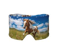 Horses on The Prairie Bandeau unisexe pour dormir sur le côté, masque pour les yeux et cache-oreilles (68,1 x 10,9 cm), intérieur et extérieur, voyage, yoga, confort réglable