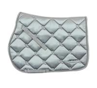 Horses Tapis de Selle d'équitation Ellen, Monte Anglaise, Idéal pour Le Saut d'Obstacle, Protection, Matelassage, Sobre, Élégant, Équipement (Full, Gris)