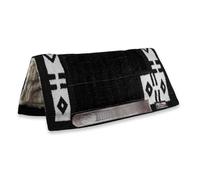Horses Tapis de Selle d'Équitation Western Silver Pro-Pad Aztec (Noir/Blanc)