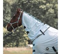 HorSeven Cache-Cou Fly Protect - Blanc/Bleu Marine - Taille : Demi-Sang