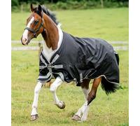 Horseware Amigo Bravo 12 XL Turnout 0g Light Black/Titanium Grey & Silver Spécialement conçu pour les grands chevaux Taille de couverture : 170 cm