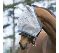 Horseware Amigo Fly Mask masque anti-mouches argent /gris foncé + protection UV, Taille:Poney