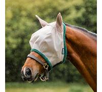 Horseware Amigo Fly Mask, taille : petite frange, couleur : Oatmeal/vert