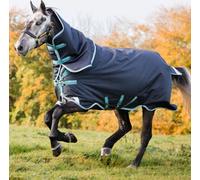 Horseware Ireland Outdoordecke 250g Amigo Bravo 12 Plus Turnout Medium Weidedecke Navy/Turquoise, Aqua & Blue 145 (6'6)