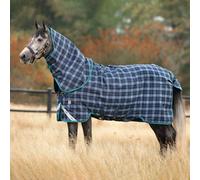 Horseware Ireland Outdoordecke 250g Rhino Plus Turnout Med VL HW 2022 Weidedecke Navy Check/Teal 155 (6'9)