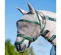 Horseware Rambo Fly Mask Plus Non Treated, Taille : Poney, Couleur : Oatmeal/Vert