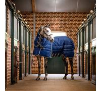 Horseware Rambo Optimo Stable PLUS 400g, Taille:155 cm / 6'9, Couleur:Navy/Beige. Bleu bébé et bleu marine