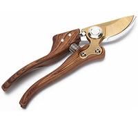 Horsvill Sécateur de jardin, Ciseaux de jardin fabriqués en acier japonais SK4, Secateur de jardin à économie de travail pour la taille des branches épaisses et du bambou (Grain bois)