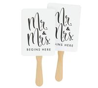 Hortense B. Hewitt Accessoires de mariage 12 éventails en papier Mr & Mrs. Begins Here