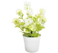 Hortensia artificiel en plastique pour mini bonsaï, décoration d'intérieur, pièce florale pour salon, chambre à coucher et espace créatif (blanc)