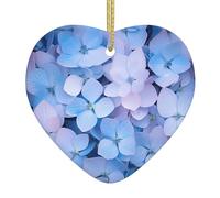 Hortensia en forme de cœur, décoration de Noël exquise en céramique, décoration de table de 7,4 cm. Idéal pour les rebords de fenêtre et les cheminées.