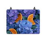 Hortensia - Housse de protection pour cuisinière électrique, feuille d'orange vive d'été, bleu d'été, surface de cuisine en polyuréthane pour plan de travail, utilisation quotidienne, cuisine, 71 x 50