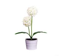 Hortensia Lampe d'extérieur à énergie solaire ABS Blanc | Fleur d'hortensia réaliste, lumière LED douce, ajoute un charme naturel aux cours et chemins, pas de câblage nécessaire