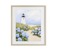 Hortensia Path to Lighthouse, 33 x 40,6 cm, impression encadrée sous verre | Stupell Industries · Par Sisi and Seb · Prêt à accrocher une fois déballé · Fabriqué aux États-Unis
