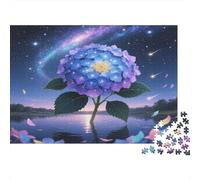 Hortensia Puzzle 1000 Pièces Cadeau Unique Fleur Multicolore Fleur colorée Jeu Éducatif Challenge Toy À De Qualité Supérieure Peinture Art pour Adultes Et Enfants À Partir De 12 Ans 70x50cm/1000p