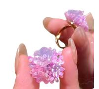 Hortensia Resin Ajusté Anneaux De Résine Femmes Anneaux Coloreful Beded Confortable Bijoux De Bijoux En Résine Texture Pour L'anneau Réglable Quotidien