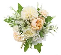 Hortensias artificiels pour la maison et les centres de table de mariage - Décoration réaliste en soie (rose clair)