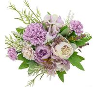 Hortensias artificiels pour la maison et les centres de table de mariage - Décoration réaliste en soie (violet)