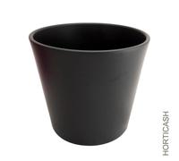 HORTICASH-Cache-pot en céramique Fresh coloris anthracite - diamètre 16 x H 15 cm