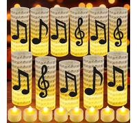 Hortsun Lot de 12 pièces maîtresses de table avec bougies LED - Décorations de fête sur le thème musical pour anniversaire, mariage, fête prénatale, concert