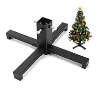 Hortsun Support de sapin de Noël carré portable en fer pour arbres artificiels vivants, convient aux arbres artificiels jusqu'à 2,1 m de diamètre avec poteau de 5,1 cm de diamètre ou moins support