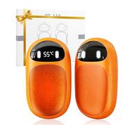 Horuili® Chauffe-Mains Électrique - Pack de 2, 4000mAh Rechargeable avec Écran LED & 3 Niveaux de Chaleur, Magnétique pour Poches, pour Hommes et Femmes - Randonnée, Camping, Sport d'hiver