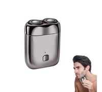 Horuili® Mini Electric Shaver, Rasoir électrique à double tête pour hommes, Mini rasoir électrique portable, USB Rechargeable, Aspiration magnétique flottante