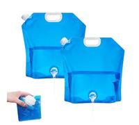 Horuili® Sacs d'eau pliables, réservoirs d'eau, 2 pièces de 10L, transportables, pliables, potable réutilisable avec couvercle étanche, adaptés à la randonnée, au camping, au barbecue, au pique-nique