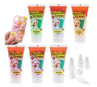 Horuili Simulations Lot de 6 couleurs de colle à la crème fouettée - Colle crème - Pour bricolage de téléphone portable et décoration d'argile douce - Pince à cheveux, bijoux, décorations