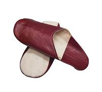 Horus Artesanía de Egipto Babouches marocaines unisexe en cuir véritable faites à la main par Marrakech Best Craftsmen, bordeaux, 41 EU