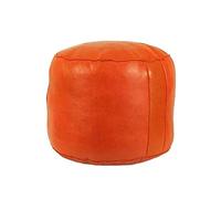 Horus Artesanía de Egipto Pouf en cuir marocain Repose-pieds artisanal en cuir marocain 40 x 35 cm cylindrique gaufré sans rembourrage Décoration Boho Chic