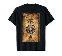 Horus Eye Black Egyptien Hiéroglyphes Bastet Zodiac Vintage T-Shirt