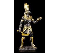 Horus Figurine - Égyptien Guerrier Noir-Or - Déco Égypte Statue de Dieu Dieux