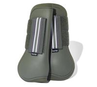 Horze Adepto Bottes de tendon avant ouvert | Coquille durable avec doublure n opr ne - Beetle Khaki Green - Pony