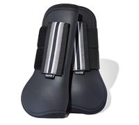 Horze Adepto Bottes de tendon avant ouvert | Shell durable avec doublure en n opr ne - noir - poney