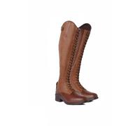 HORZE Bottes d'équitation à lacets pour femme - Bottes d'équitation classiques en cuir avec laçage avant et fermeture éclair à l'arrière, marron clair, 38 EU