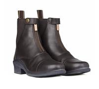 HORZE Bottines Jodphur en Cuir Rose avec Fermeture éclair sur Le Devant, Marron, 40