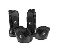 Horze Ensemble Complet De Guetres Pour Chevaux. Taille Poney. Noir Noir