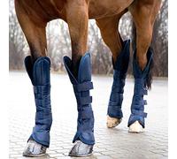 HORZE Guêtres de Transport avec Fermeture Auto-aggripante, guêtres pour Une sécurité maximale Pendant Le Transport du Cheval, 4 pièces, Disponibles en 3 Tailles: Poney, COB, Full, Bleu foncé, Bleu, C