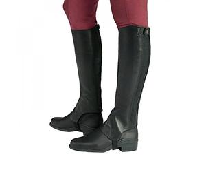 HORZE Mini-Chaps Cuir Souple Franci, Noir, M