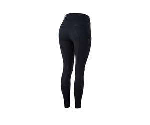 HORZE Mira Culotte d'équitation pour Femmes, Leggings d'équitation avec Poche pour Portable et Fond Complet, Bleu, EU40